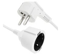 BeMatik - Prolongador de Cable eléctrico schuko Macho a Hembra de 15 m Blanco