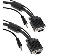 BeMatik - Super cable VGA con jack de audio de 3,5 mm macho macho de 15 m