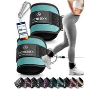 bemaxx Par de tobilleras deportivas para cable máquinas - Correas de tobillo acolchadas de cierre adhesivo con ganchos, Para entrenamiento de piernas, glúteos en polea, Talla única, Mujeres y Hombres