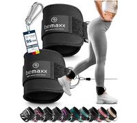 bemaxx Par de tobilleras deportivas para cable máquinas - Correas de tobillo acolchadas de cierre adhesivo con ganchos, Para entrenamiento de piernas, glúteos en polea, Talla única, Mujeres y Hombres