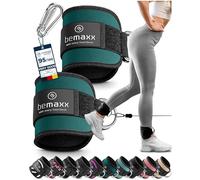 bemaxx Par de tobilleras deportivas para cable máquinas - Correas de tobillo acolchadas de cierre adhesivo con ganchos, Para entrenamiento de piernas, glúteos en polea, Talla única, Mujeres y Hombres