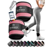 bemaxx Par de tobilleras deportivas para cable máquinas - Correas de tobillo acolchadas de cierre adhesivo con ganchos, Para entrenamiento de piernas, glúteos en polea, Talla única, Mujeres y Hombres