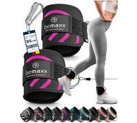 bemaxx Par de tobilleras deportivas para cable máquinas - Correas de tobillo acolchadas de cierre adhesivo con ganchos, Para entrenamiento de piernas, glúteos en polea, Talla única, Mujeres y Hombres
