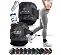 bemaxx Par de tobilleras deportivas para cable máquinas - Correas de tobillo acolchadas de cierre adhesivo con ganchos, Para entrenamiento de piernas, glúteos en polea, Talla única, Mujeres y Hombres