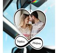 Bemaystar Ambientador de Coche Personalizado con Foto Impresa Doble, Para Rétroviseur, Armario, Baño, Adornos Colgantes (forma de corazón)