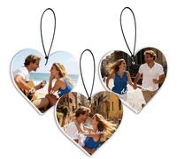 Bemaystar Ambientador de Coche Personalizado con Foto y Texto - Doble Cara, Regalo Creativo para Hombres, Mujeres, Novio y Novia, Formas Variadas (Corazón)