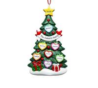 BemayStar Bolas Navidad Personalizadas, Decoracion Navidad para la Familia, Colgantes Navideños de Resina Hecha a Mano, con Nombre y Año, 2025 para Familias,7 Personas