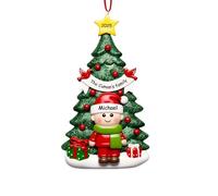 BemayStar Bolas Navidad Personalizadas, Decoracion Navidad para la Familia, Colgantes Navideños de Resina Hecha a Mano, con Nombre y Año, 2025 para Familias,1 Persona