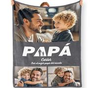 Bemaystar Manta Personalizada con tu Foto y Texto, se envía al día Siguiente Manta Personalizada con Collage de Fotos, Regalo Personalizado, Aniversarios, San Valentín, papá, mamá, Regalo para Parejas