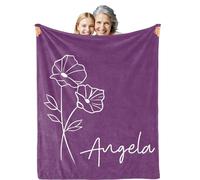 Bemaystar Manta Personalizada para el Día de La Madre - Regalo Dia de La Madre Personalizado,Regalos de Cumpleaños para Mamá,Los Mejores Regalos para Mamá de Hija e Hijo