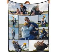 Bemaystar Manta Personalizada-Regalos Personalizados con Foto, Manta Sofa y Cama, Regalos Originales para Mujer, Hombre, Regalo Aniversario, Cumpleaños, San Valentín, Navidad(9 Fotos)