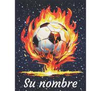 Bemaystar Pintura de Diamantes Personalizada de Fútbol, Arte de Diamantes Deportivo, Kit de Pintura de Diamantes 5D con Nombre Personalizado, Regalo de Fútbol Personalizado para Niños y Niñas-S