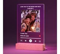 Bemaystar Placa Personalizada de Spotify en Colores - Regalos Personalizados para Hombre Mujer, Regalo Pareja, Metacrilato de 15 x 22 cm