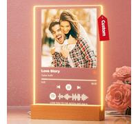 Bemaystar Placa Spotify Personalizada con Luz - Regalos Personalizados con Foto，Pareja Lámpara Personalizada Marco de Fotos con Canción Regalo Aniversario Novia Novios