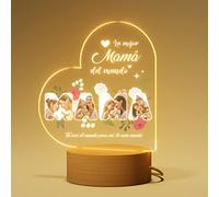 Bemaystar Regalo del día de la madre - Lámpara personalizada con foto, ideas de regalos para mamá, marco de fotos, regalo original para mamá
