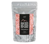 Bembo Sal Rosa del Himalaya Gruesa 1 kg - Sal cristalina natural sin refinar de la mina de Khewra (Pakistán) - Sal mineral pura para molinillo - Sin aditivos ni antiaglomerantes.