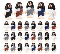 Bememo 25 mini figuras de Jesús a granel diseño original de goma mini figuras de Jesús para esconder y buscar regalos religiosos, escuela dominical, bautizo, relleno de huevo de Pascua (color Morandi)