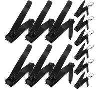 Bememo Juego de 12 cortaúñas de acero inoxidable, cortaúñas y cortaúñas de los pies, juego de herramientas para hombres y mujeres (negro)