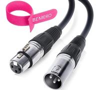 BEMERO DMX - Cable (0,75 m, incluye bridas de velcro, XLRF de 3 pines a XLRm, 110 ohmios), color negro