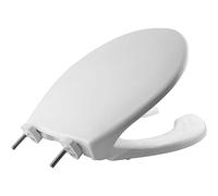 BEMIS 7750TDG Commercial Heavy Duty Open Front Toilet Seat with Cover, Industrial Seat with Secure Installation, Elongated, White