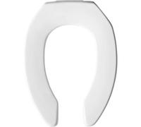 Bemis Medic-Aid 2 Asiento para inodoro con tapa con elevación de 5,08 cm, de plástico, alargado, color blanco, parte frontal abierta, 2L2155T 000