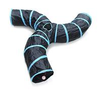 Bemodst Túnel para Gatos, 2 vías/3 vías/4 vías/5 vías, Plegable, Juguete para Gatos, Juguete Interactivo para casa de Laberinto para Conejos pequeños, Cachorros, Hurones, cobayas (3 vías)