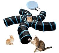 Bemodst Túnel para Gatos, 2 vías/3 vías/4 vías/5 vías, Plegable, Juguete para Gatos, Juguete Interactivo para casa de Laberinto para Conejos pequeños, Cachorros, Hurones, cobayas (5 vías)