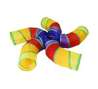 Bemodst Túnel para Gatos de Interior, Tubos y túneles Plegables en Forma de S para Animales pequeños, 2 vías, 3 vías, 4 vías, 5 vías, laberintos interactivos, Juguete para Gatitos, Conejo (5 vías)