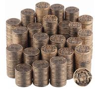 Bemonew 100 Piezas de Tesoro Pirata Dinero de utilería de decoración Pirata Accesorios de plástico realistas marrón Oscuro 1, 26 Pulgadas