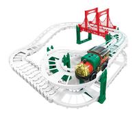 Bemonew 38 Unids/Set Juego de Trenes de Navidad Eléctricos Vías de Múltiples Juegos de Trenes de Navidad Plástico con Pilas para Niños Niñas Vacaciones de Cumpleaños