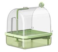 Bemonew Baño automático para pájaros, baño transparente para loros con accesorios de jaula de agua filtrada circulante, color verde