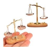 Bemonew Báscula de Equilibrio de aleación en Miniatura de 2 uds., báscula de Justicia de 2x1, 7x0, 8 Pulgadas para decoración de casa de muñecas