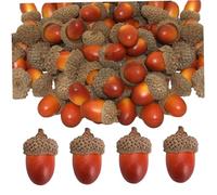 Bemonew Bellotas 100 Piezas de bellotas realistas para Manualidades, Mini decoración de Artificiales para Navidad, Bodas, Decoraciones de otoño, Color Claro