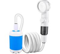 Bemonew Bomba de Ducha portátil, Ducha de Camping inalámbrica Recargable con Cabezal de Masaje, Funciona con Pilas para Acampar, Viajar, Lugar de Trabajo, 3 Niveles