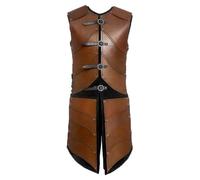 Bemonew Brigandine Armor - Armadura medieval de cuero para hombre, guerrero vikingo, ajustable, disfraz de armadura de cuero para fiesta de larpa, Halloween, cosplay, marrón claro