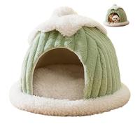 Bemonew Cama para Gatos Tipo casita de Interior Cama Cerrada para Gatos cálida Cueva para con diseño de Cierre para Mantener el Calor acogedora Tienda de campaña para Mascotas para de 2, 3 kg Verde