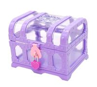 Bemonew Cofre del tesoro para niños, cofre del tesoro de juguete estilo princesa retro con candado de corazón, baratijas de caja de almacenamiento vacía, púrpura