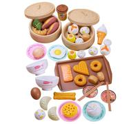 Bemonew Juego de Comida de Juego de 46 Piezas, de Desayuno Chino Dim Sum con Bollos de Vapor y más Juguetes de Cocina, Juguetes de de Roles para niños a Partir de 3 años