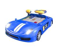 Bemonew Juguete simulador de conducción, Juguete de Volante eléctrico con Sonido y luz, Aprendizaje Educativo de conducción para niños y niñas, sin batería, Azul