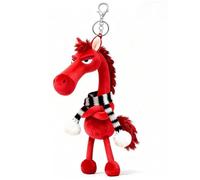 Bemonew Llavero de caballo de Año Nuevo chino de 7, 1 pulgadas mascota de peluche de caballo rojo colgante buena suerte decoraciones de Año Nuevo chino llavero para bolso coche