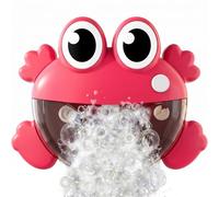 Bemonew Máquina de Burbujas para niños, máquina de Burbujas para baño, Juguete de Rana de un botón con rociador de Agua Giratorio, para niños pequeños y, Rojo