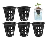 Bemonew Net Cups Hydroponics - Vasos hidropónicos, paquete de 5 macetas de red de 2 pulgadas para hidroponía, cestas de malla de plástico reutilizables para iniciar semillas, jardinería hidropónica