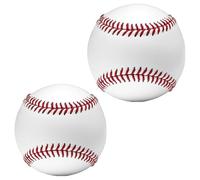 Bemonew Paquete de 2 pelotas de béisbol, pelotas de béisbol de la liga pequeña para entrenamiento con costuras cosidas a mano y núcleo relleno de corcho, tamaño oficial para práctica