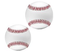 Bemonew Paquete de 2 pelotas de béisbol, pelotas de béisbol de la liga pequeña para entrenamiento con costuras cosidas a mano y núcleo relleno de corcho, tamaño oficial para práctica