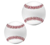 Bemonew Paquete de 2 pelotas de béisbol, pelotas de béisbol de la liga pequeña para entrenamiento con costuras cosidas a mano y núcleo relleno de corcho, tamaño oficial para práctica