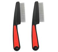 Bemonew Peine antipulgas para gatos y perros, 7 pulgadas, acero inoxidable con mango de plástico para perros, gatos, limpieza de aseo