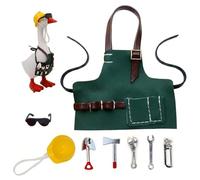 Bemonew Trajes de gansos de escritorio de 17,7 cm - Mini accesorios de ropa estilo trabajador, juego de sombrero y delantal para mesa de trabajo de oficina en casa, estilo 2 (sin gansos)