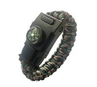 Bemvp 1 Unids Sobrevive Herramientas Survival Whistle Hebilla Multifunción Paracord Pulsera Hebilla con Luz Led