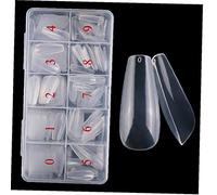 Bemvp 500 Pcs Clear Acrylic Nail Tips French Nail Sugere Fake Nails Media Cobertura Falso Clavo Falso con Estuche para Salones Uñas Y Arte Uña DIY