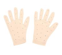 Bemvp Guantes de Patinaje Artístico para Mujeres y Niñas: Guantes de Entrenamiento de Patinaje sobre Hielo Brillantes con Diseño de Diamantes de Imitación, Tamaño para Niñas de 8 a 10 Años, Color Piel